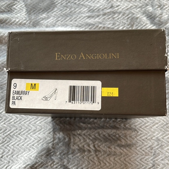 Enzo Angliolini Peep Toe Black Heels - Size 9 - Picture 10 of 10